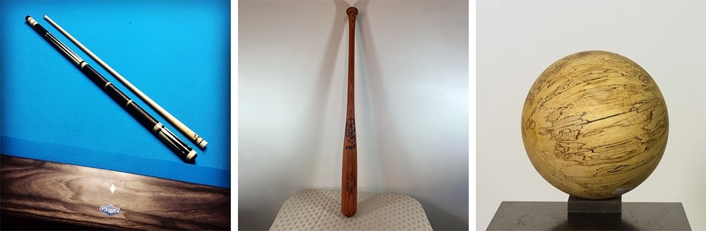 The ATC CNC wood lathe can process pools, baseball bats, wooden balls, etc. The ATC CNC wood lathe can process pools, baseball bats, wooden balls, etc.