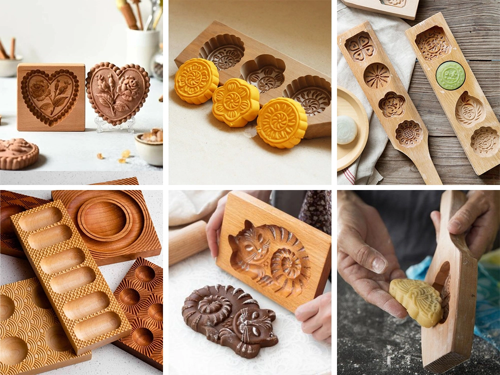 Various mooncake, biscuit, chocolate molds made using mini CNC router Various mooncake, biscuit, chocolate molds made using mini CNC router