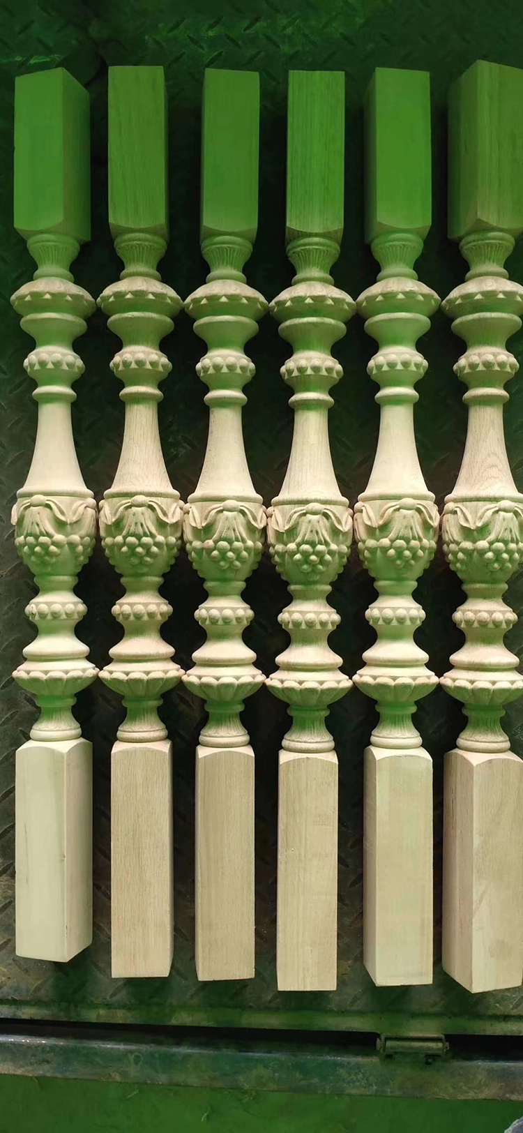 The Spanish customer utilizing multi-spindle CNC wood routers for batch production of stair newels