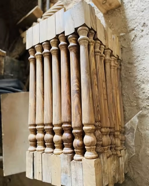 The Indian customers used 4-in-1 CNC wood lathe to process stair newels