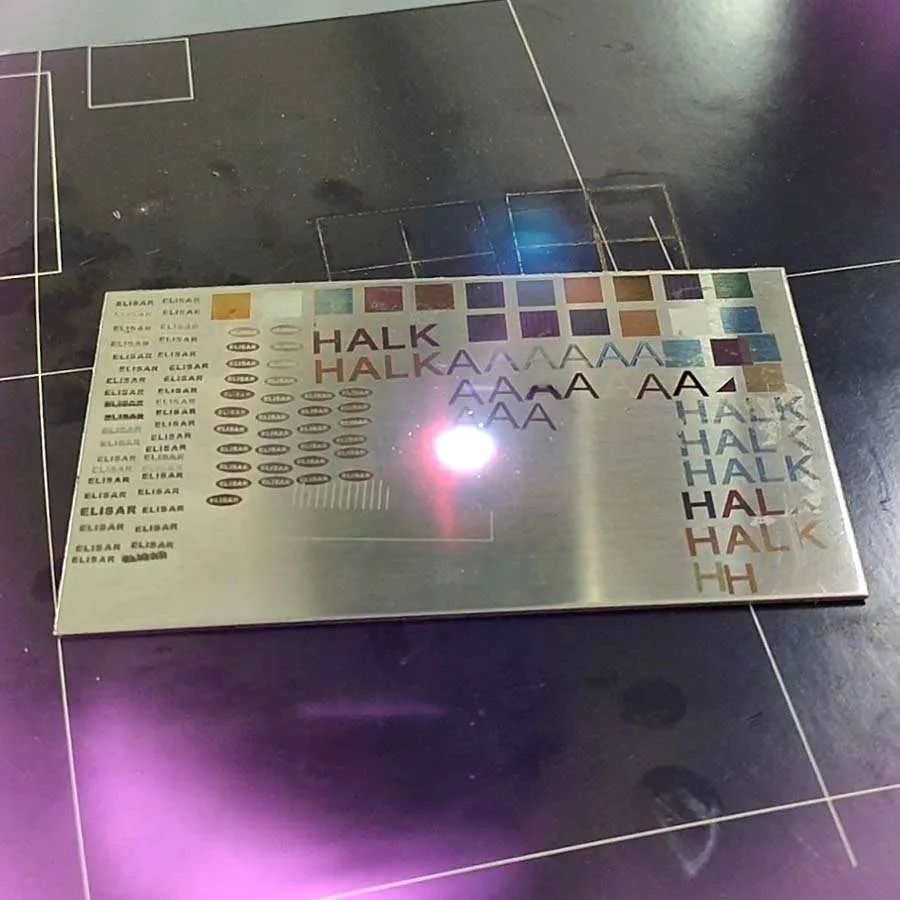 The Brazilian customer used MOPA laser marking machine to conduct color marking tests