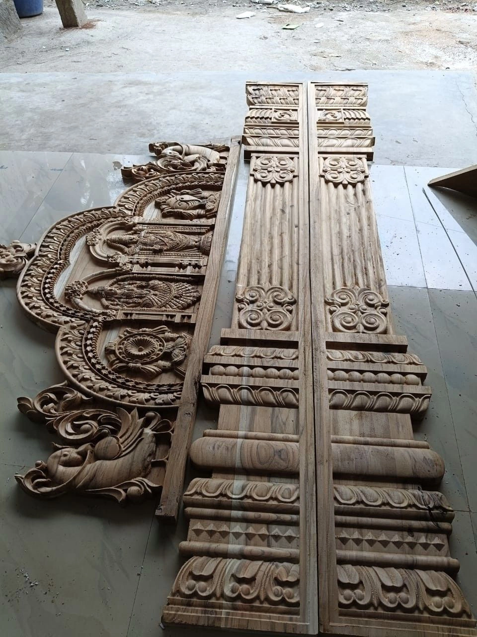 The Indian customer used multi-station CNC wood router machine to process wall panels and headboards