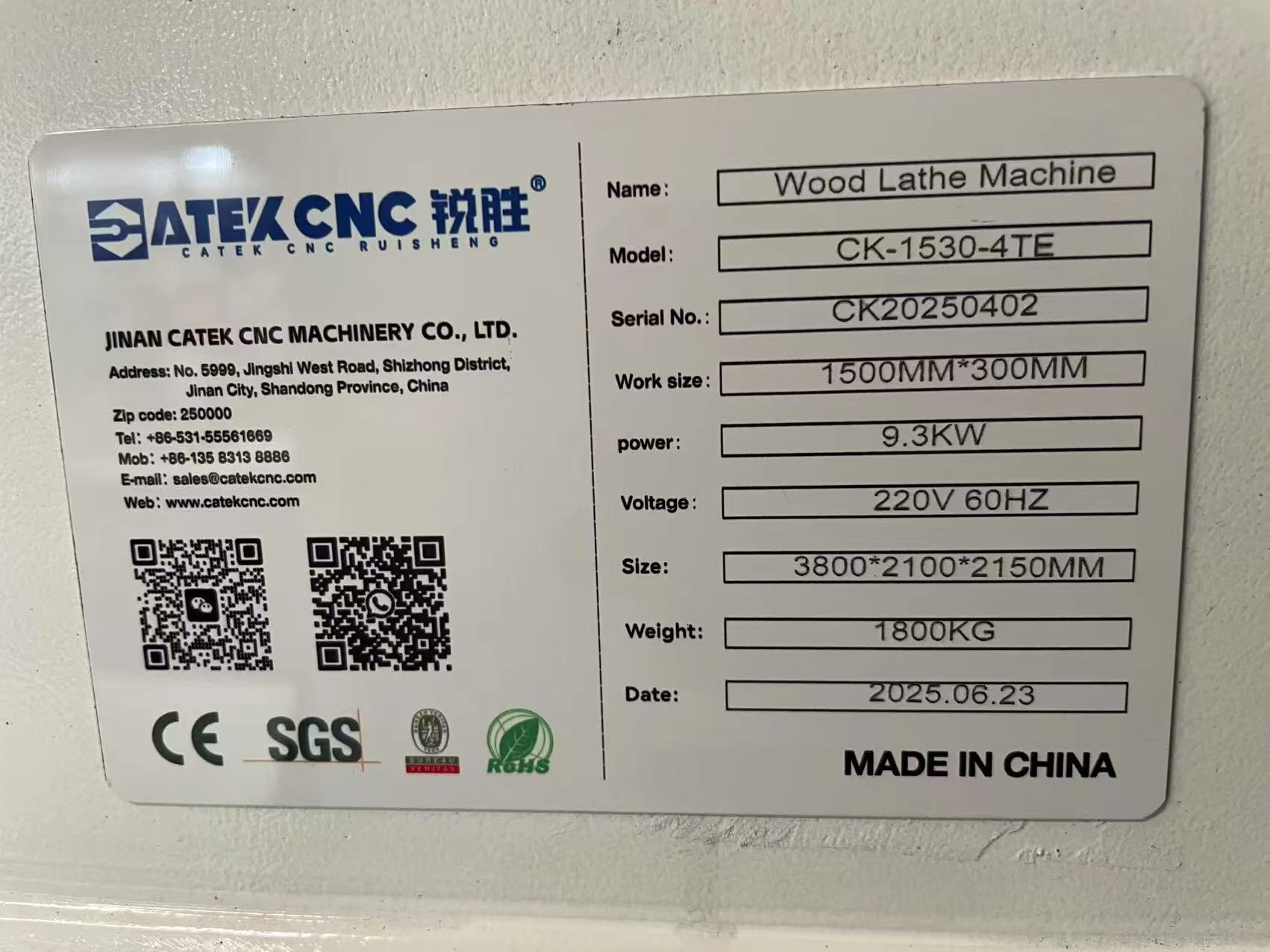 A enclosed  4-in-1 CNC wood lathe a purchased by a Malaysian customer