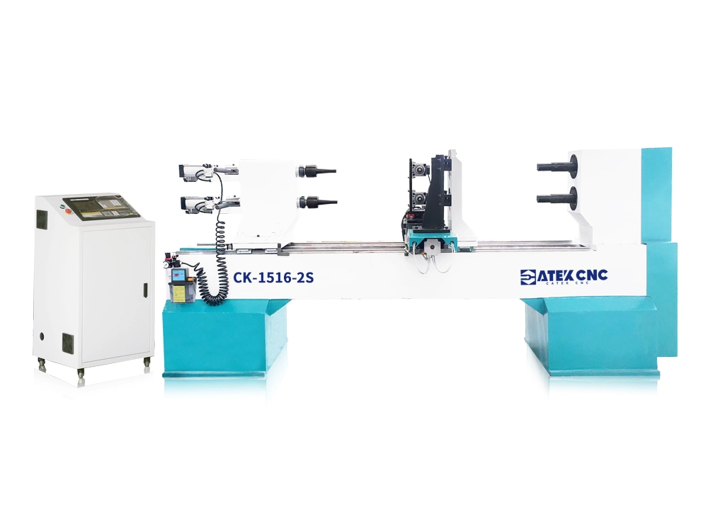 2-Station CNC Woodworking Lathe with Turning and Carving 2-Station CNC Woodworking Lathe with Turning and Carving