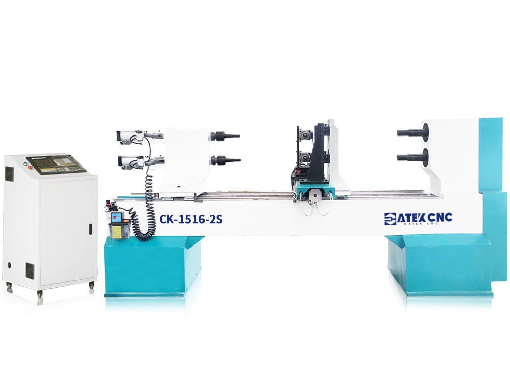 2-Station CNC Woodworking Lathe with Turning and Carving 2-Station CNC Woodworking Lathe with Turning and Carving