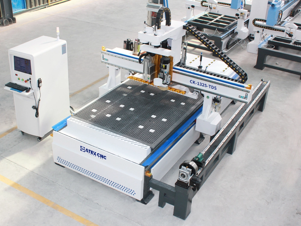 Linear ATC CNC Nesting Machine with Drilling Bank and 3D Rotary Axis Linear ATC CNC Nesting Machine with Drilling Bank and 3D Rotary Axis