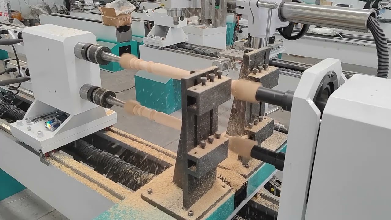 2-Station Four-Axis Linkage CNC Wood Engraving Lathe 2-Station Four-Axis Linkage CNC Wood Engraving Lathe