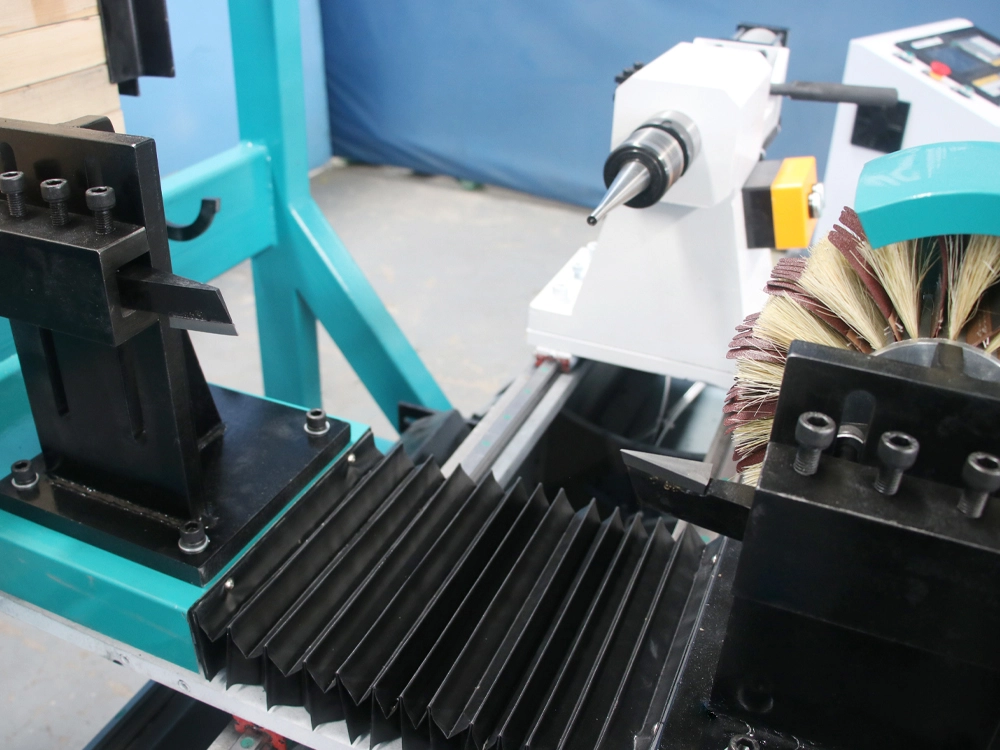 Compact Dual-Tool CNC Wood Lathe with Automatic Feeding Compact Dual-Tool CNC Wood Lathe with Automatic Feeding