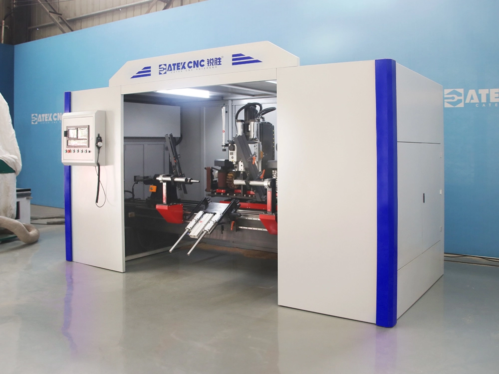 Fully Automatic 9-in-1 CNC Wood Lathe With Safety Enclosure Fully Automatic 9-in-1 CNC Wood Lathe With Safety Enclosure