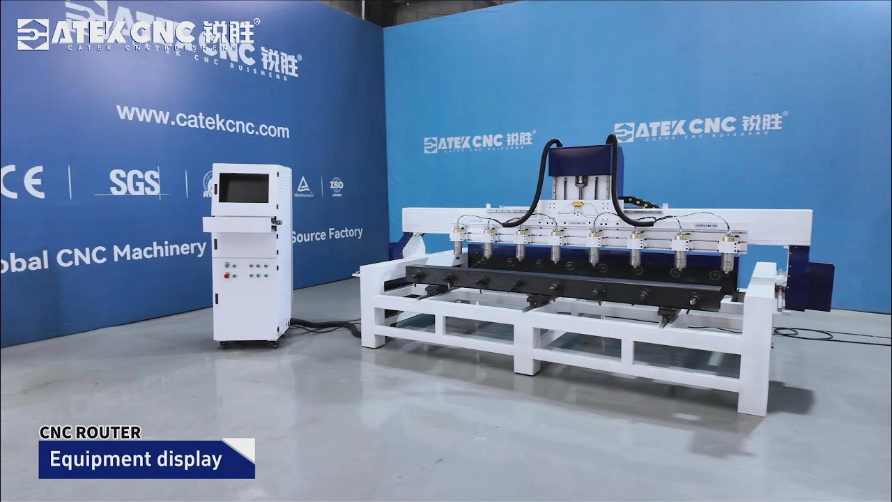Multi-Head CNC Wood Router for Batch 3D Carving
