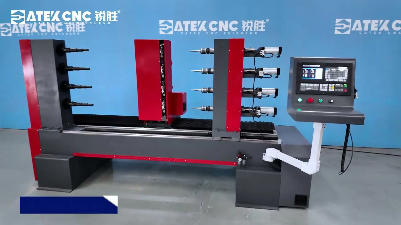 2025 High-Efficiency 4-Station CNC Wood Copying Lathe